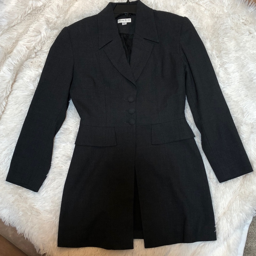 Bebe Dark Grey Wool Coat